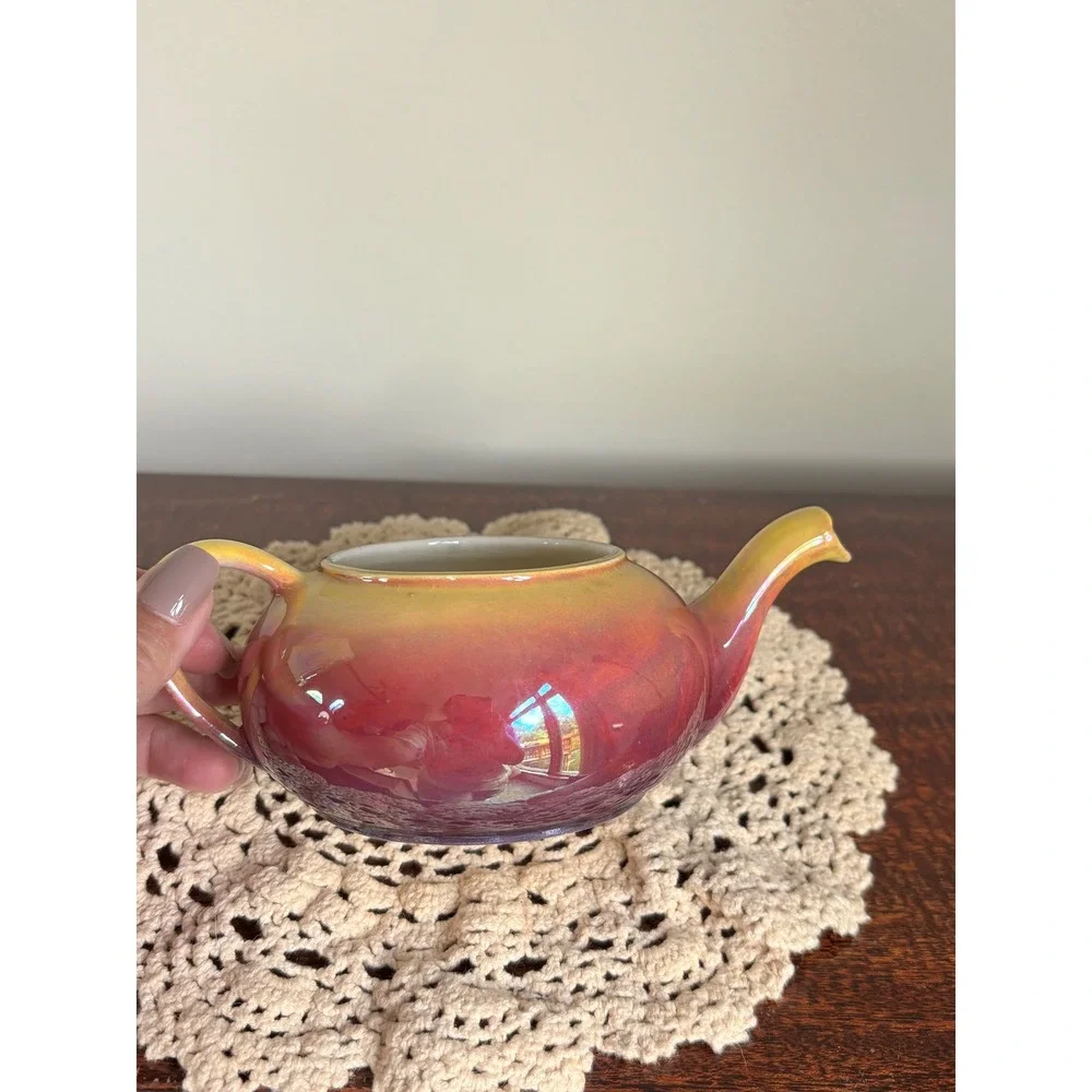 Vintage Royal Winton Grimwades stackable 4-pc tea set luster rainbow art deco